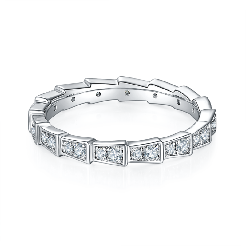 Mechanical Snake S925 Silver Plated Platinum Moissanite 50 Points D-Grade